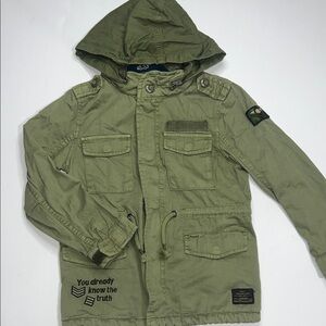 Zara Boys Aviator Olive Green Jacket
